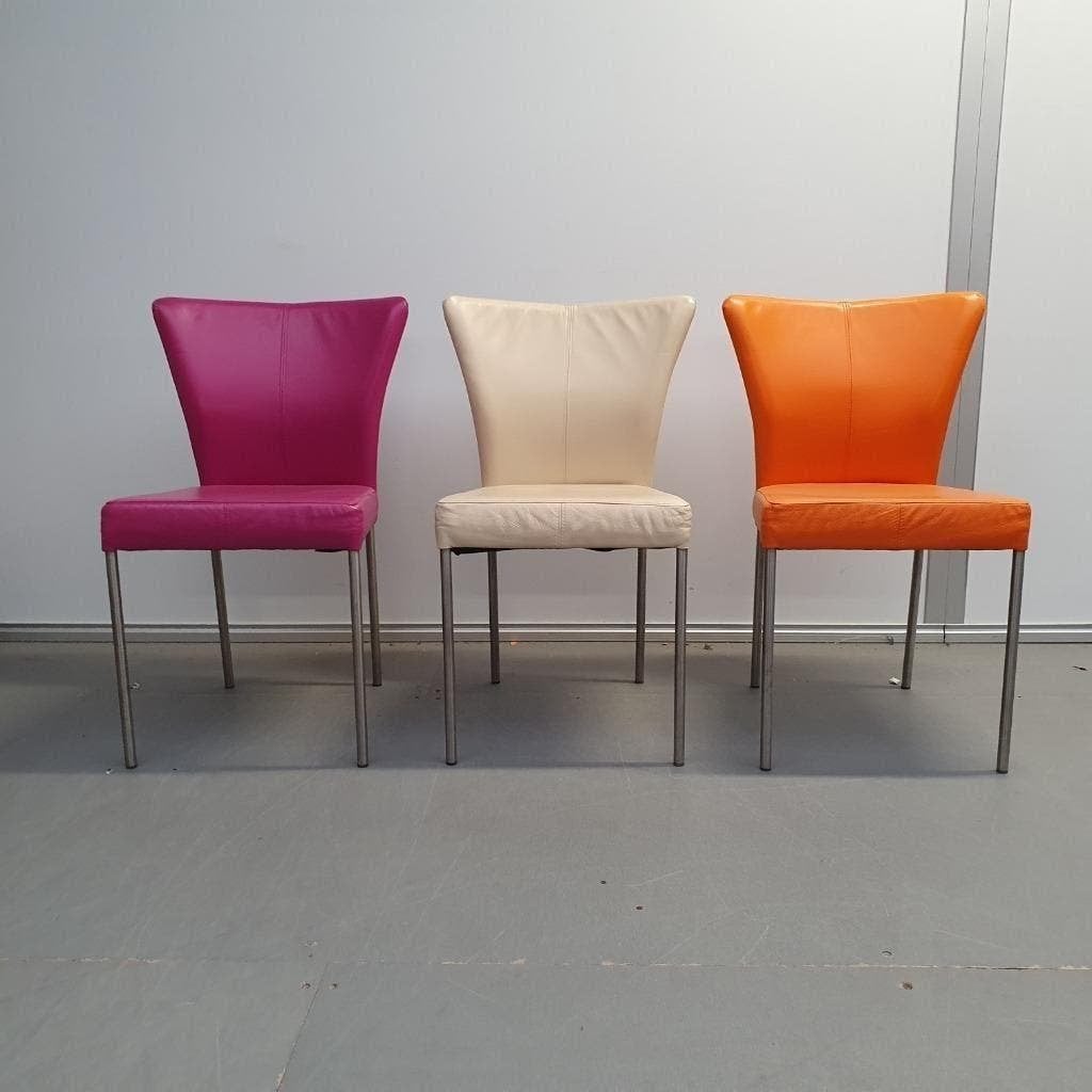 Lederen eetkamerstoel (gebruikerssporen) - div kleuren set 3, Ophalen, Gebruikt, Overige kleuren, Vijf, Zes of meer stoelen