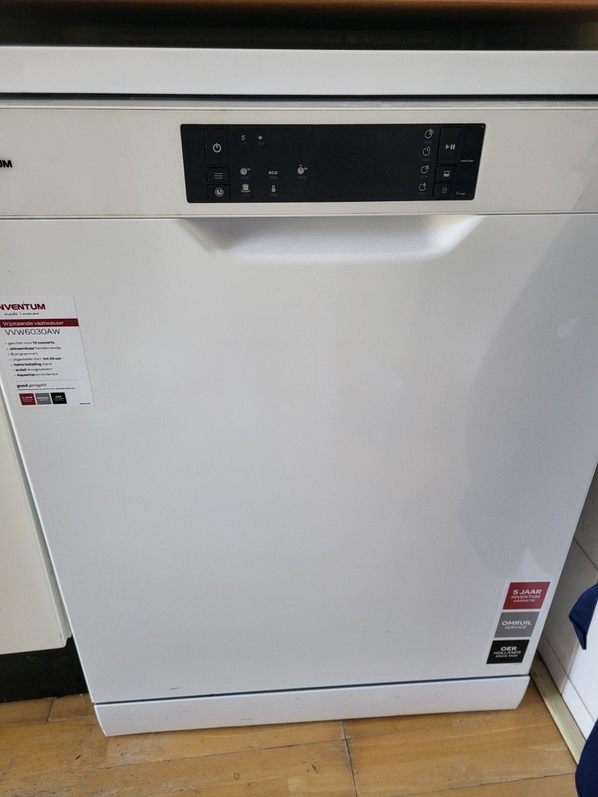 Inventum VVW6030AW Vrijstaande Vaatwasser, Witgoed en Apparatuur, Vaatwasmachines, Ophalen, 60 cm of meer, Zo goed als nieuw, 85 tot 90 cm