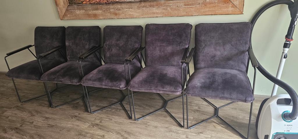 6 Robuuste eetkamerstoelen - Nette staat, Ophalen, Overige kleuren, Stof, Vijf, Zes of meer stoelen