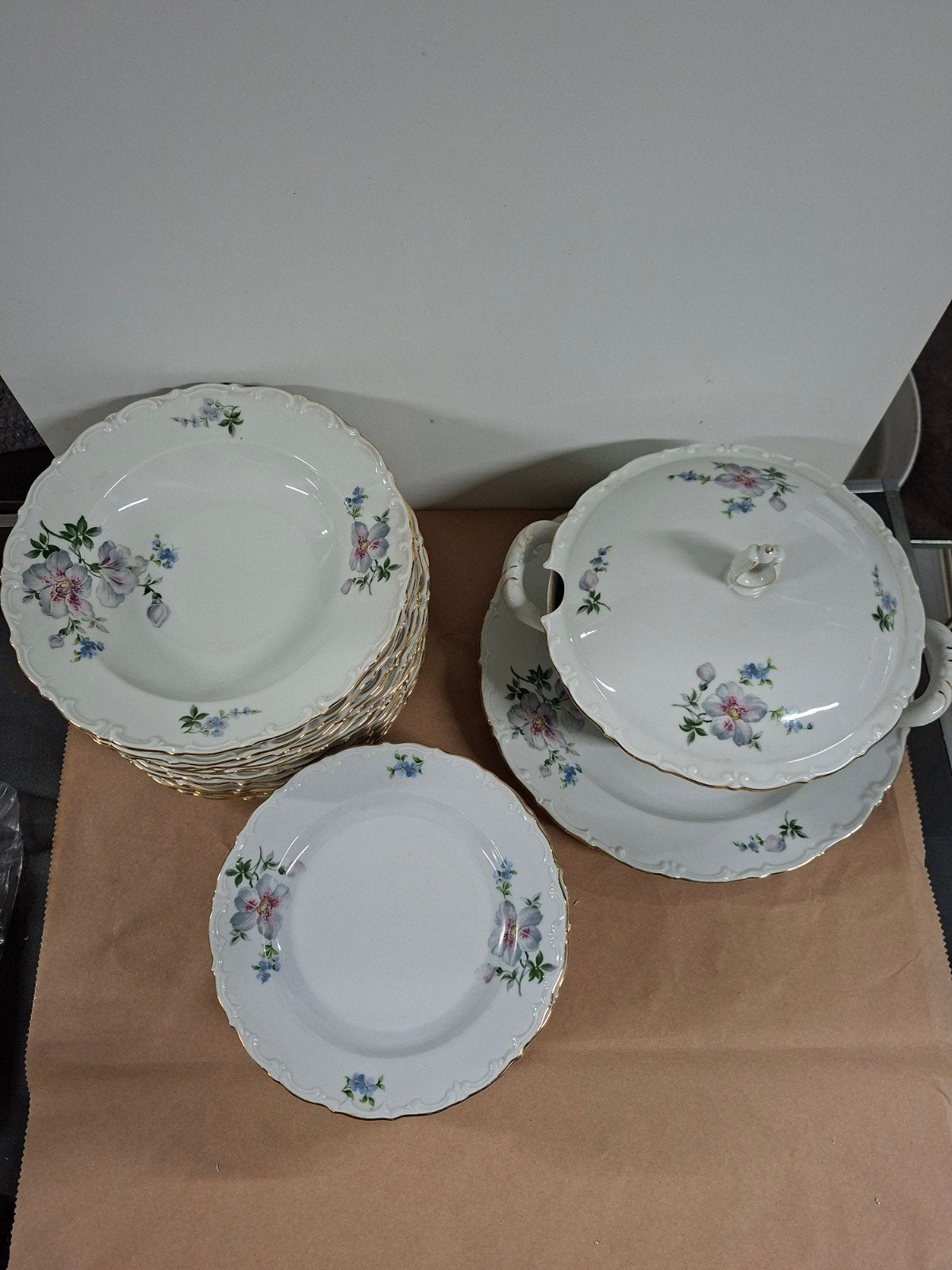 Vintage Kahla Servies met Bloemenpatroon, Ophalen of Verzenden