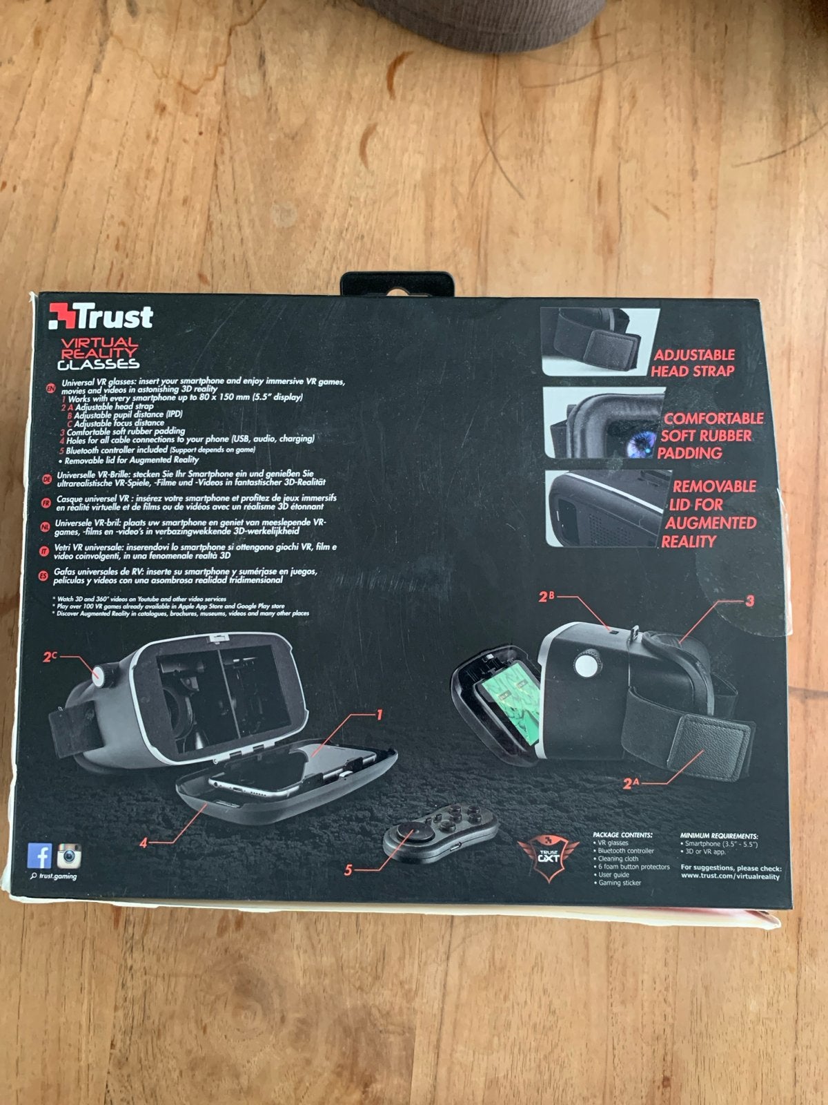 Trust GXT 720 Virtual Reality Bril met Controller, Spelcomputers en Games, Virtual Reality, Ophalen of Verzenden, Zo goed als nieuw