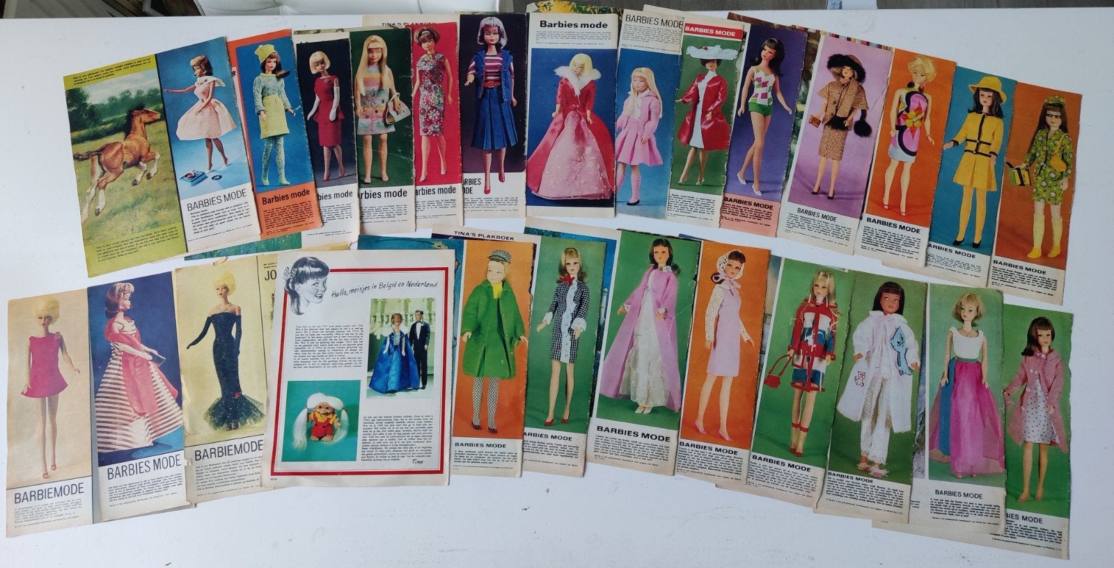 Barbie vintage in knipsels van oude Tina's jaren '60, Ophalen of Verzenden, Gebruikt