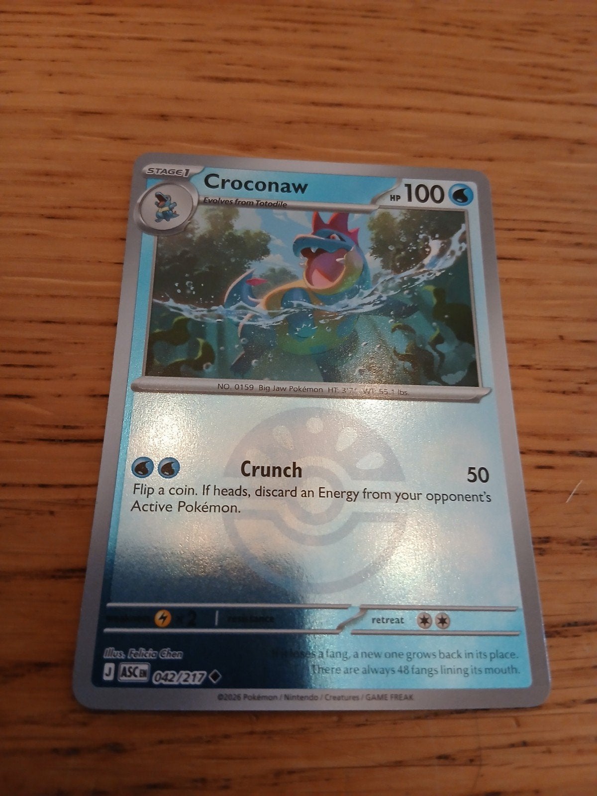 Pokémon Croconaw Kaart - 042/217 - HP 100, Ophalen of Verzenden, Zo goed als nieuw, Losse kaart