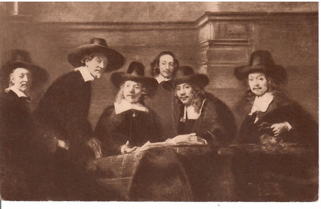 DE Staalmeesters  Rembrandt, Ophalen of Verzenden, Voor 1920, Ongelopen, Overige thema's