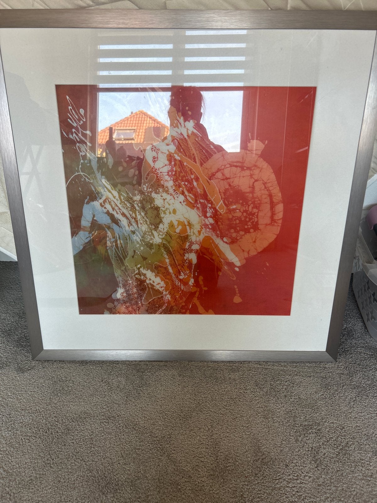 Abstracte kunstprint in lijst, Ophalen