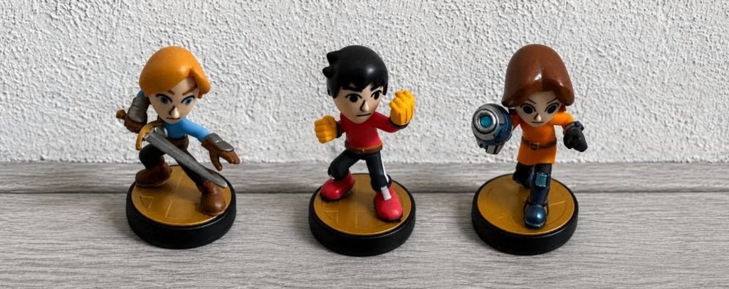 3x Amiibo Mii: Zwaardvechter, Brawler, Gunner, 1 speler, Ophalen of Verzenden, Gebruikt, Vanaf 3 jaar