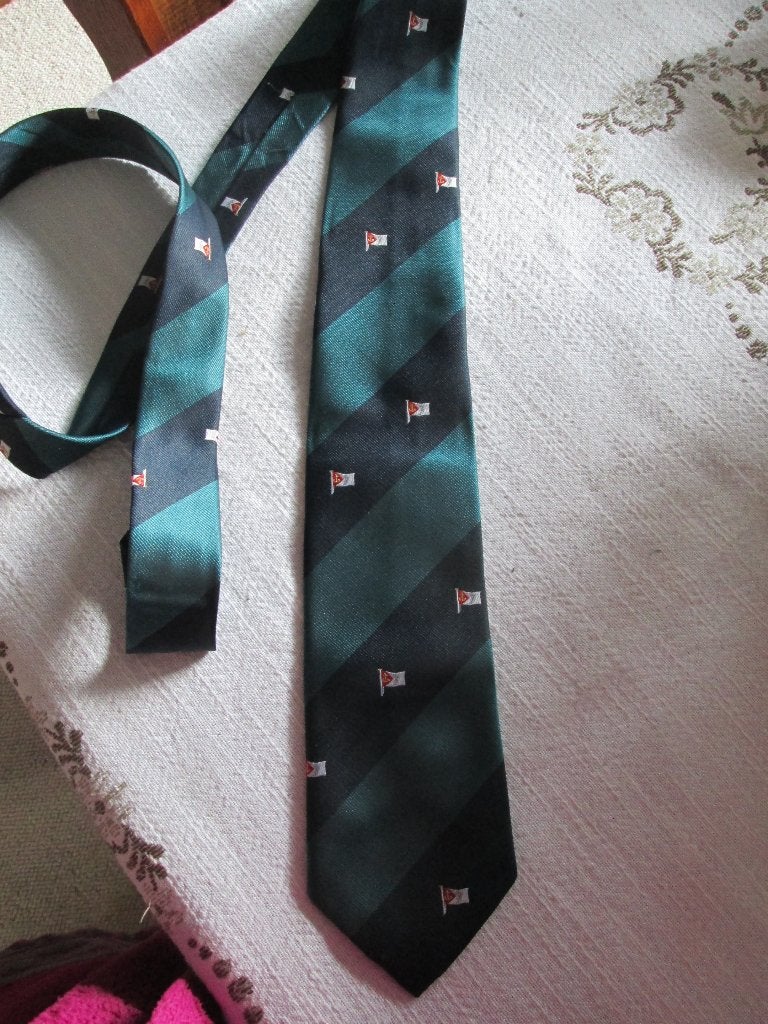 Council stropdas,groen/blauw met vlaggetje met anker, Ophalen of Verzenden, Zo goed als nieuw, Blauw