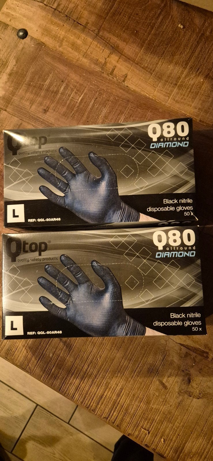 Qtop 080 Allround Diamond Zwarte Nitril Wegwerphandschoenen, Ophalen of Verzenden, Nieuw