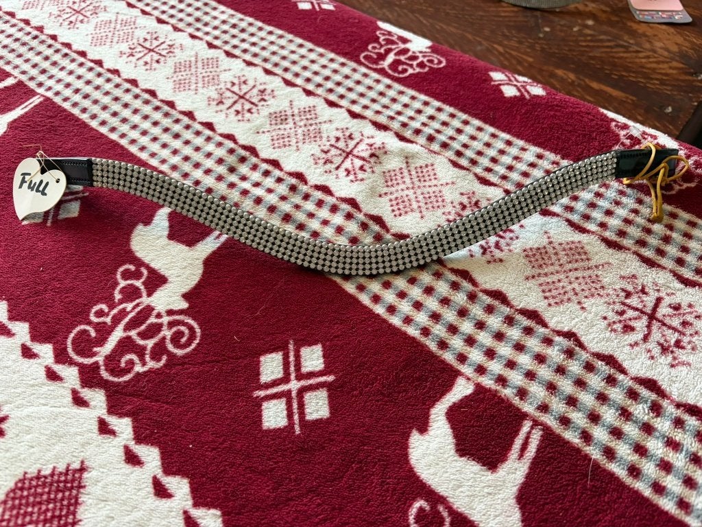 Mooie zwarte frontriem met zilverkleurige strass, Nieuw, Ophalen of Verzenden, Zwart, Full