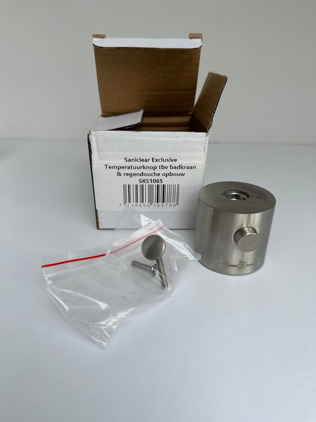 Saniclear Exclusive Temperatuurknop tbv Badkraan/Regendouche, Ophalen of Verzenden, Nieuw, Rvs, Kraan
