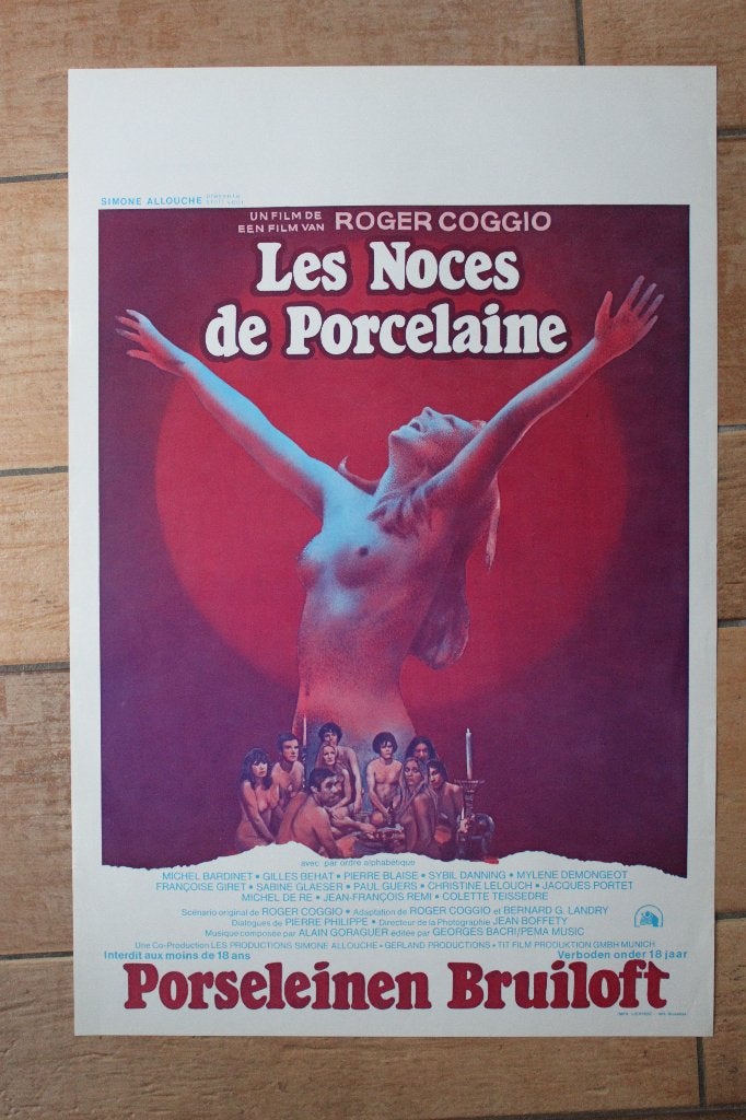 filmaffiche les noces de porcelaine 1975 filmposter, Verzamelen, Rechthoekig Staand, Ophalen of Verzenden, Zo goed als nieuw, A1 t/m A3