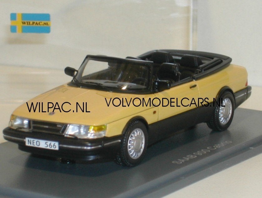 Neo . Saab . 900 . Cabrio geel schaal 1:43 hq resin nieuw., Ophalen of Verzenden, Nieuw, Auto, Overige merken