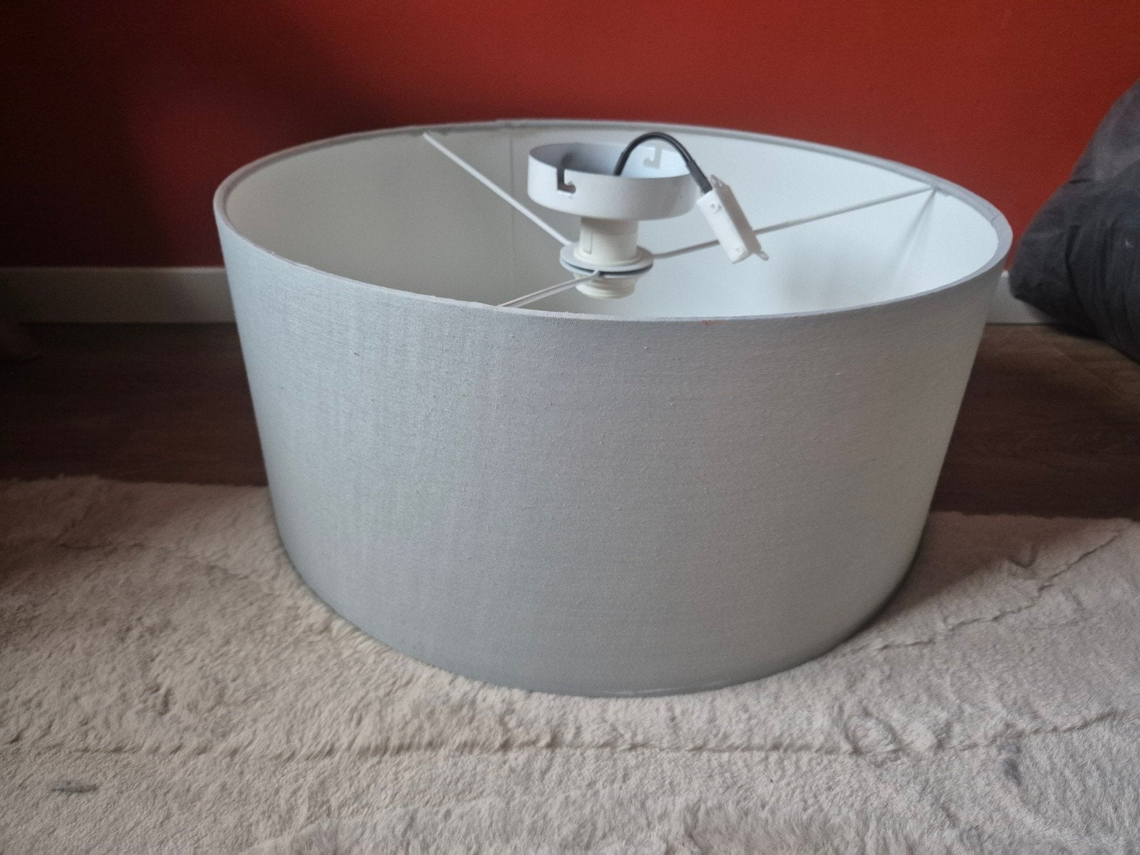 Lichtgrijze lamp, Huis en Inrichting, Ophalen, Gebruikt, Rond, Plafondlamp