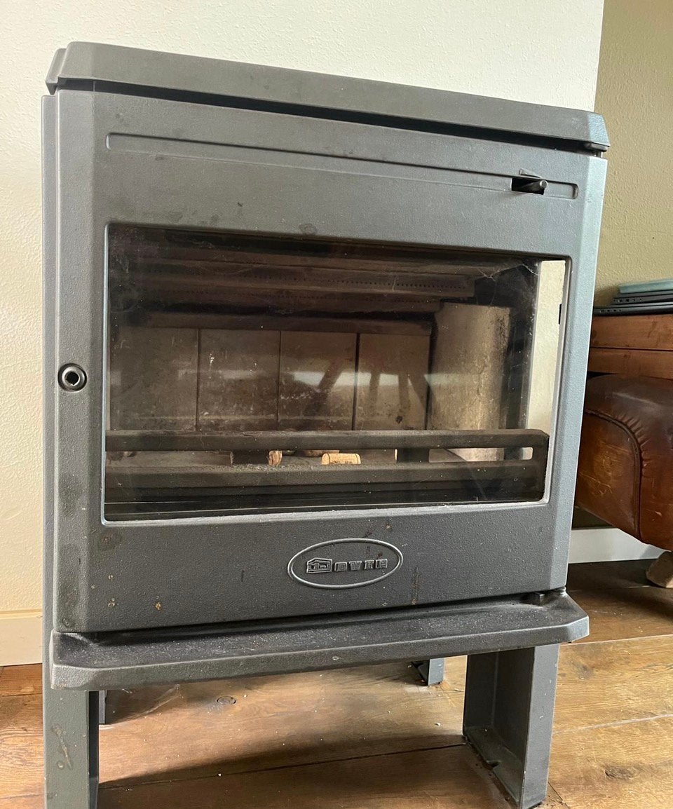 Dovre 360CB3 houtkachel 8 kW, gietijzer, met zijruiten, Huis en Inrichting, Ophalen, Gebruikt, Houtkachel, Vrijstaand