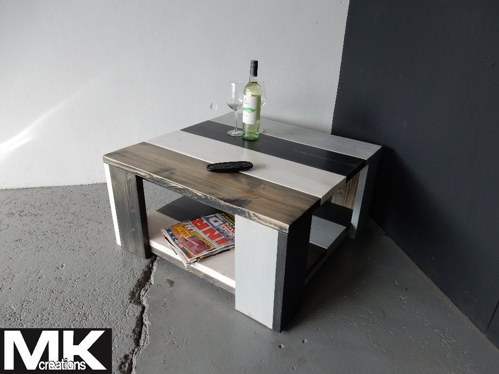 Steigerhouten salontafel showroommodel | Van €299 voor €129, Ophalen, 50 tot 100 cm, Vierkant, Nieuw