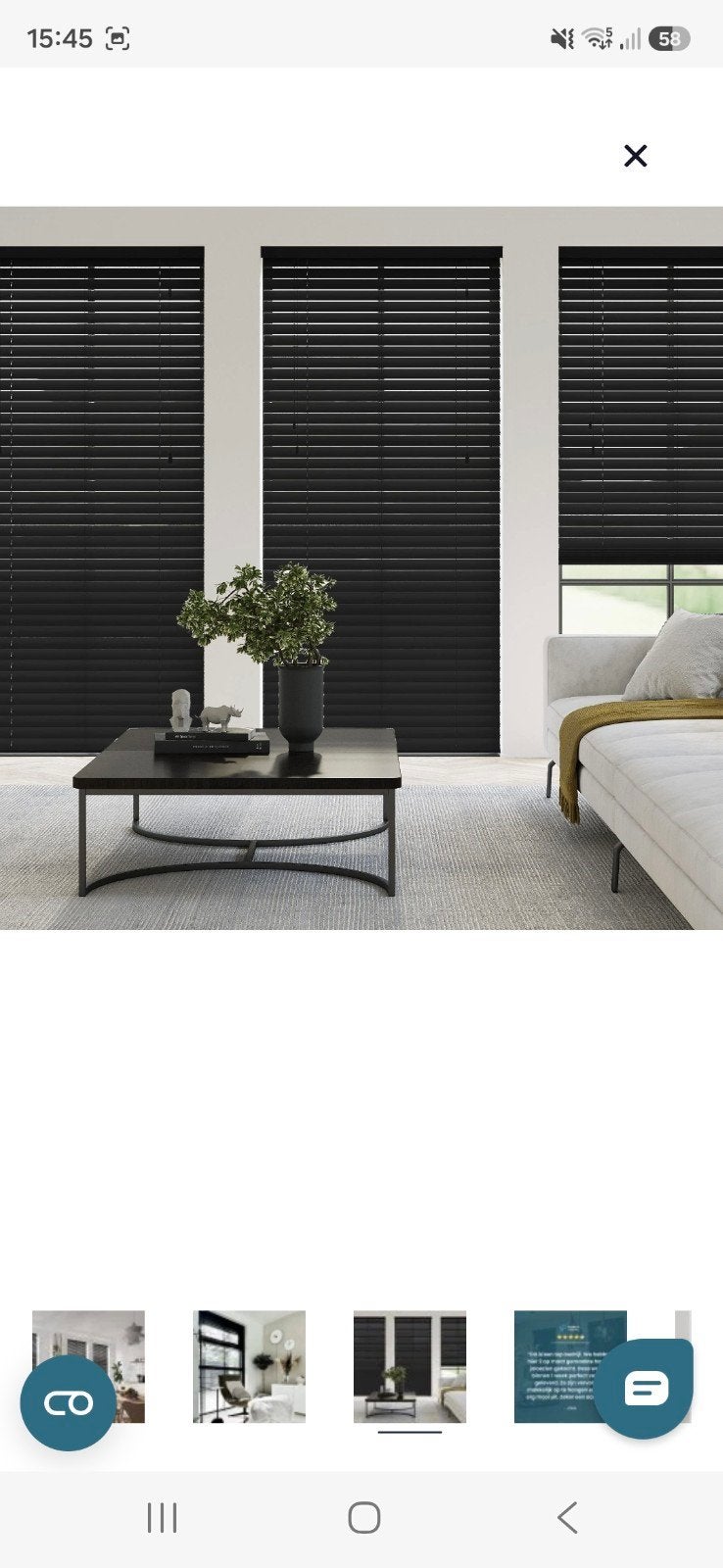 houten jaloezie zwart 260 x 150 cm, Ophalen, Jaloezie, Overige merken, Zwart