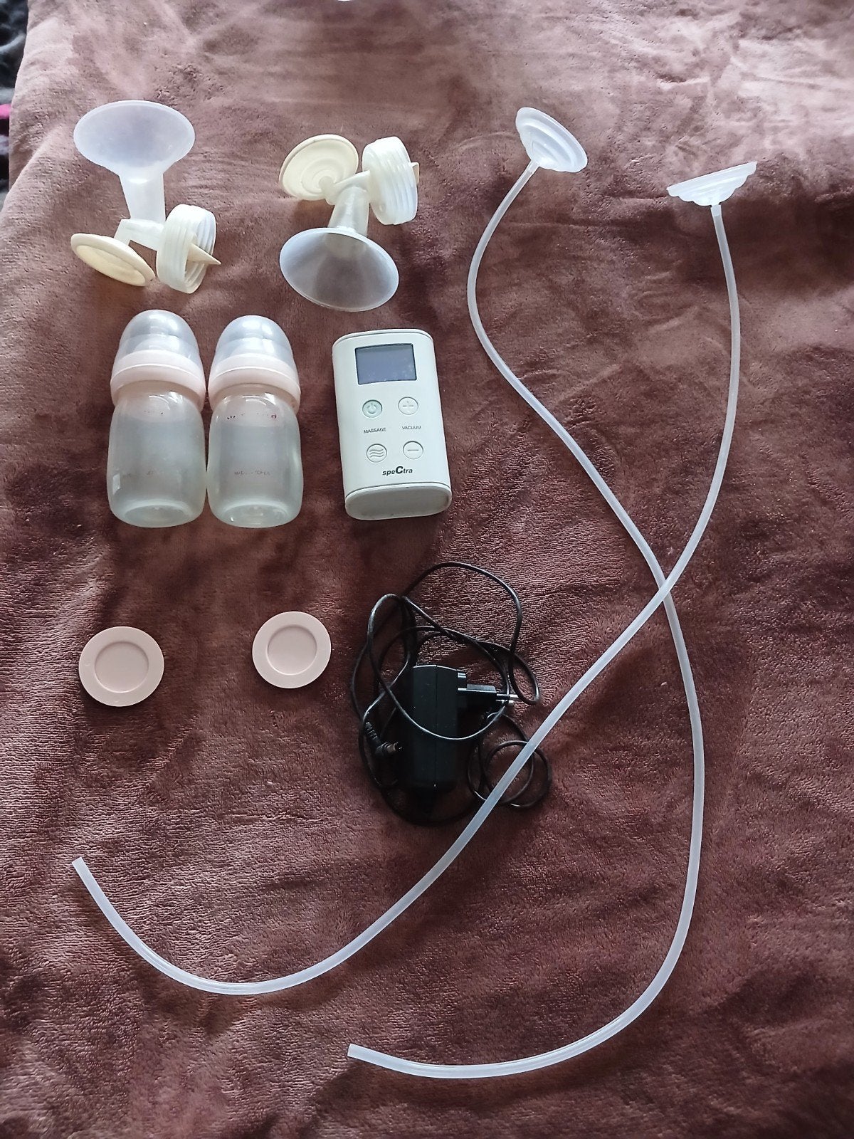 Spectra 9 Plus borstkolf met luiers maat 1, Ophalen of Verzenden, Zo goed als nieuw