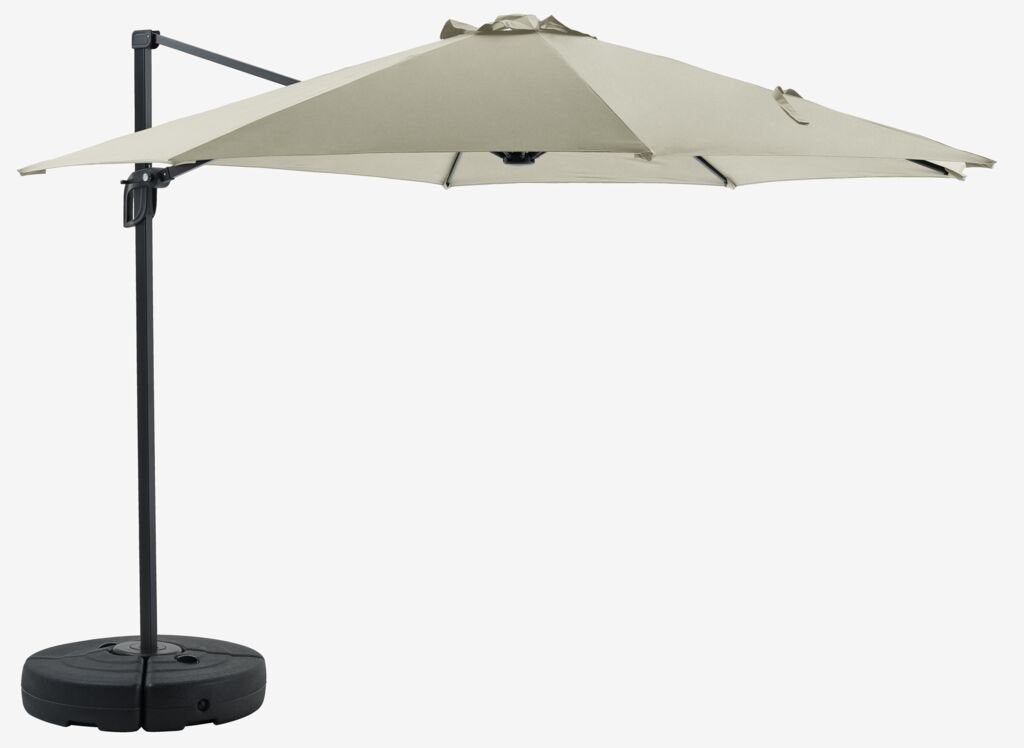 Zweefparasol 3x3 meter met voet (Trondheim JYSK), Tuin en Terras, Parasols, Ophalen, Kantelbaar, 2 tot 3 meter, Zweefparasol