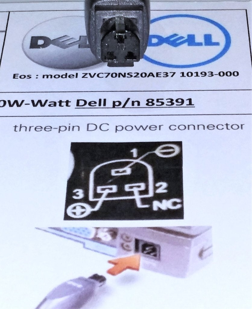 Dell PA-2 85391 Celetron EOS 20V 3.5A 70W 90W PEAK Adapter, Computers en Software, Laptop-opladers, Ophalen of Verzenden, Zo goed als nieuw
