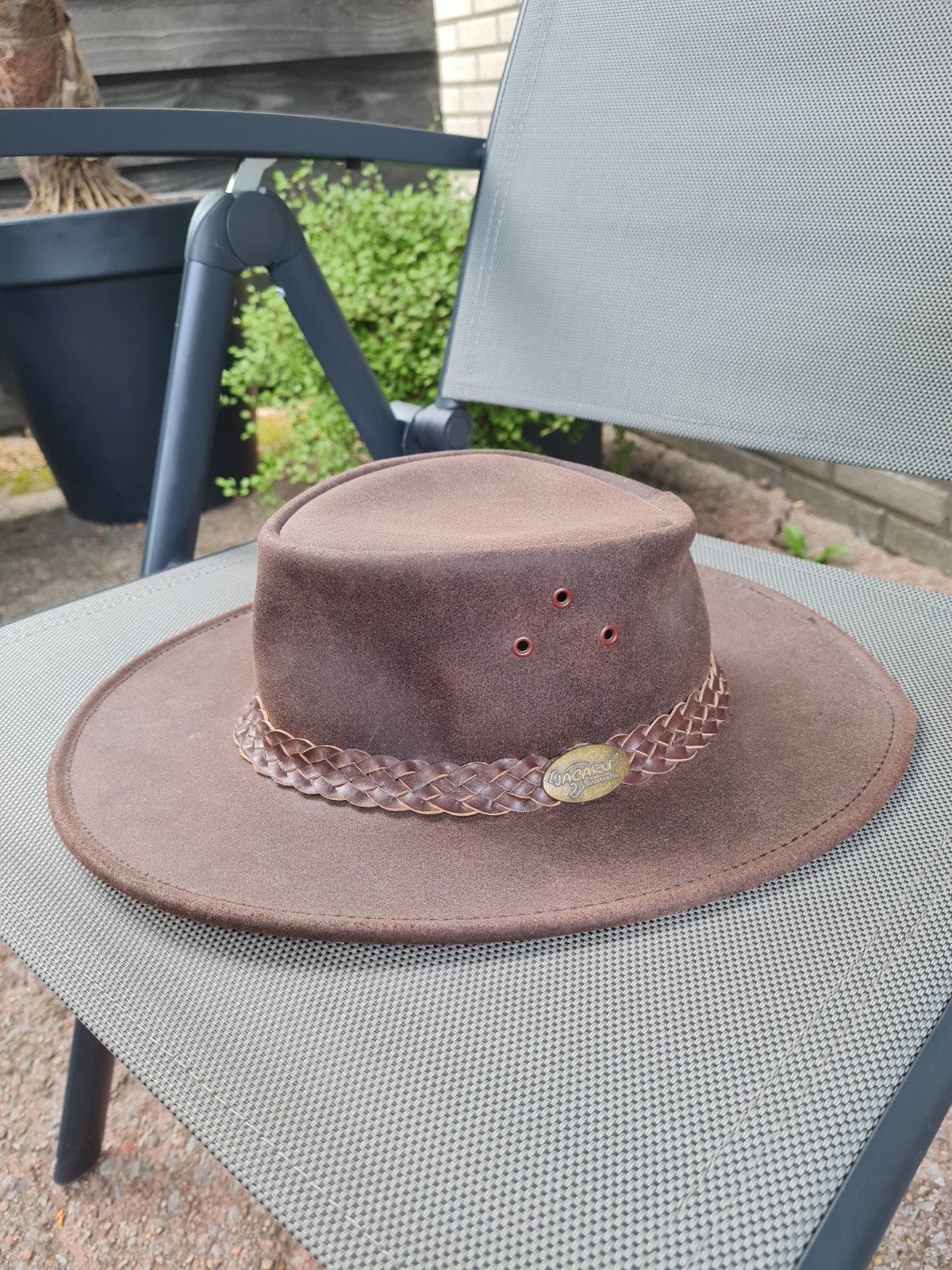 leren hoed " Jagaru", 56 of 57 cm (M, 7 of 7⅛ inch), Hoed, Jagaru, Ophalen of Verzenden
