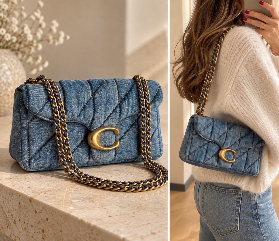 Coach tabby bag 20 spijkerstof indigo, Ophalen of Verzenden, Nieuw