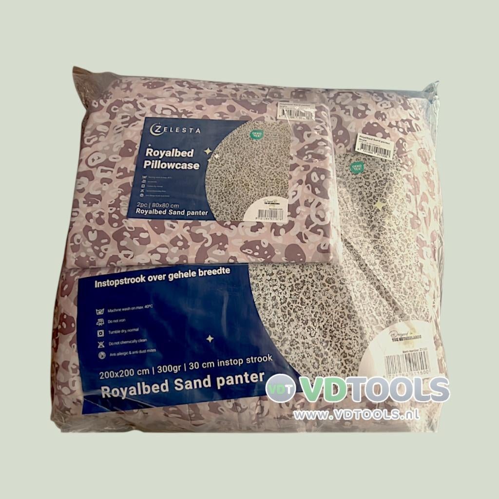Royalbed SandPanter met instopstrook 200x200 & kussenslopen, 5405as, Overige kleuren, Dekbedovertrek, Info@vdtools.nl