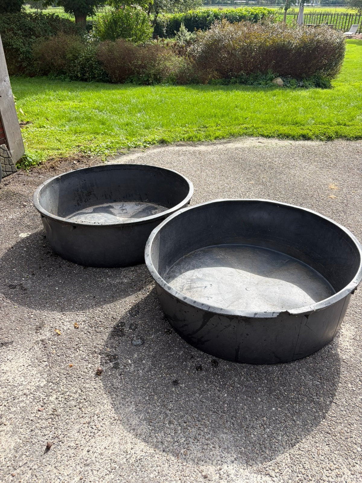 2 grote speciekuipen 1.15 m dia 36 cm hoog, Ophalen, Gebruikt, 100 cm of meer, Rond