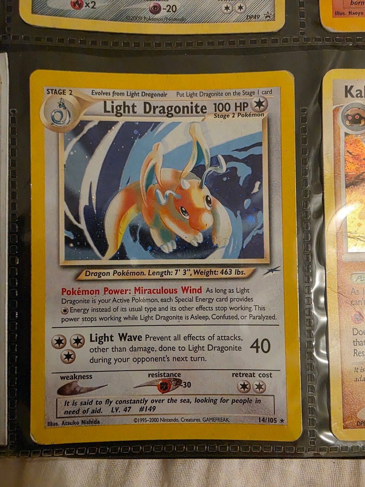 Pokémon Kaart - Light Dragonite - 14/105 - Holo Neo Destiny, Ophalen of Verzenden, Zo goed als nieuw