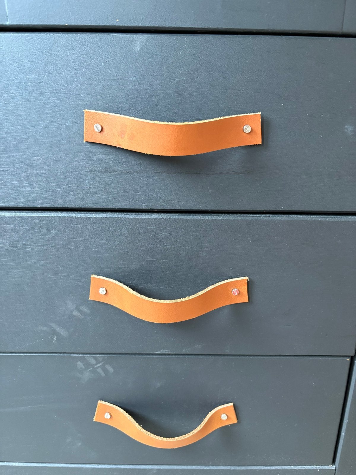 8 Leren Handgrepen Cognac met Moer en Bout, Ophalen of Verzenden, Zo goed als nieuw, Overige materialen, Overige typen