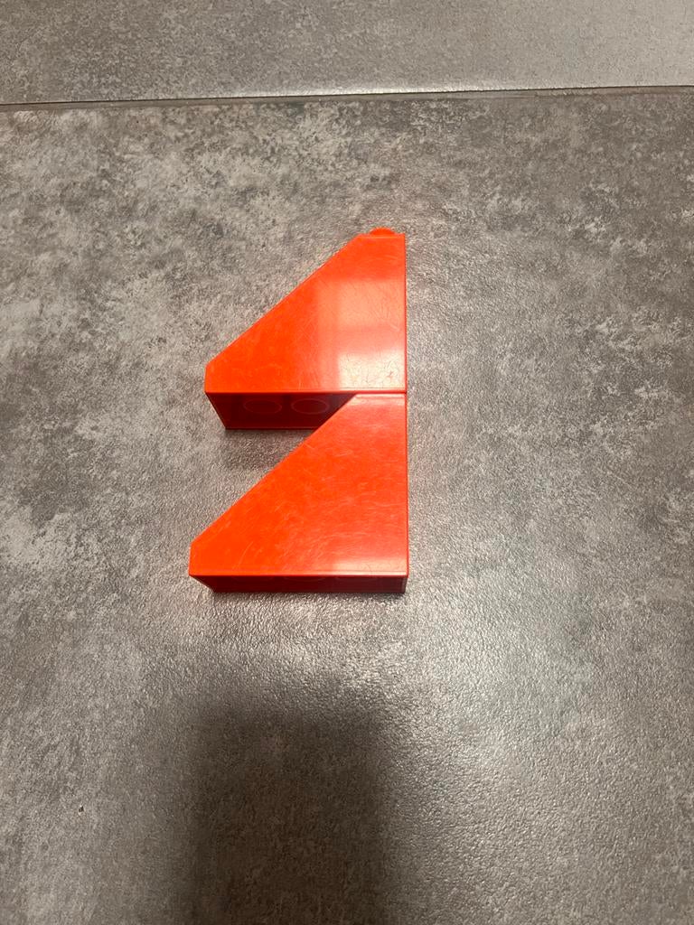 2 Duplo blokken met schuine zijkant - Oranje, Ophalen of Verzenden, Zo goed als nieuw, Losse stenen, Duplo