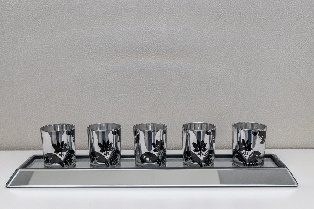 Luxe waxinelichtjes houder spiegelglas, 8 cm, Ophalen of Verzenden, Kandelaar, Zilver