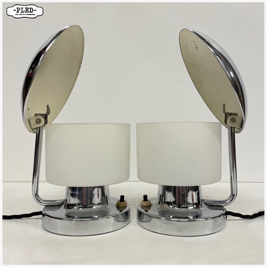 tafellamp bedlamp Model 1195 Josef Hůrka for Napako, 1930s, Overige merken, Gebruikt, Zilver, Napako