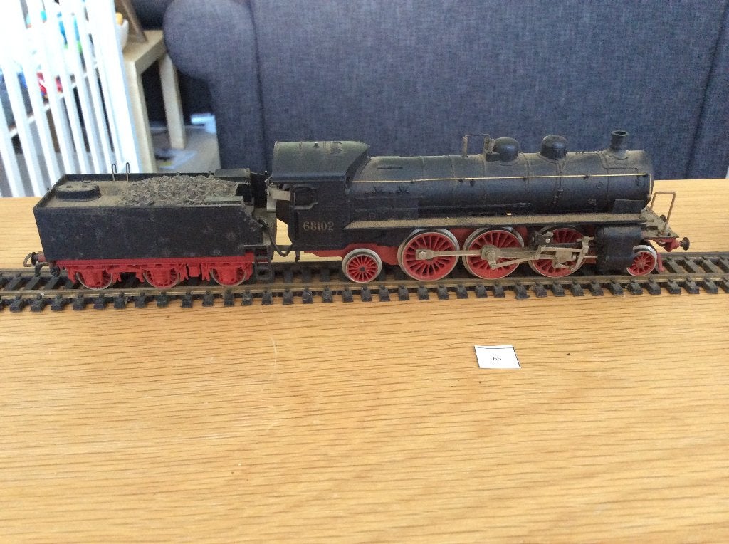Rivarossi Duitse stoomlocomotief 68 102 - vintage modelspoor, Overige merken, Gebruikt, Locomotief, Gelijkstroom of Wisselstroom