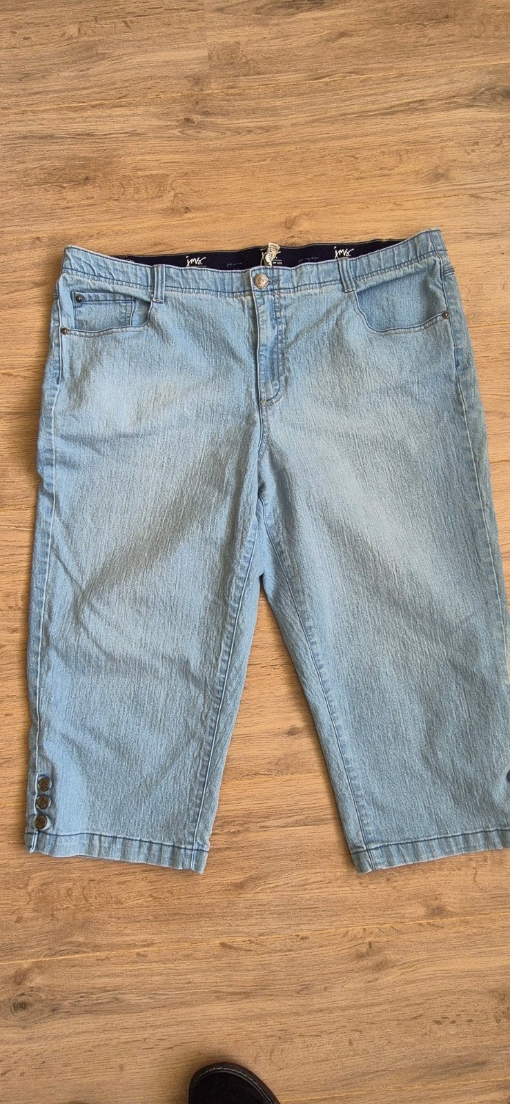 driekwart spijkerbroek Bermuda maat 48, Ophalen of Verzenden, Zo goed als nieuw, Blauw, Broek of Spijkerbroek