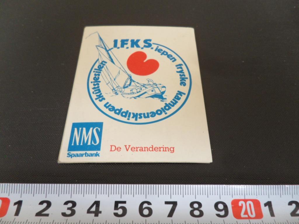 sticker I.F.K.S. iepen fryske kampioenskippen skütsjelen NMS, Verzamelen, Ophalen, Zo goed als nieuw
