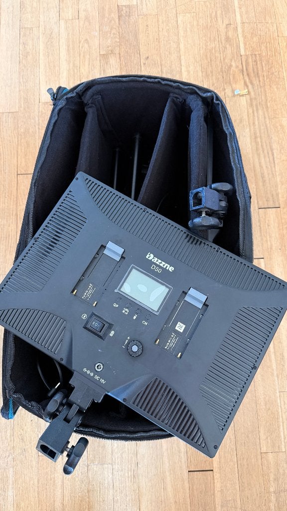 Dazzne D50 LED Videolamp Set 2x Bi-Color + Statieven + Tas, Audio, Tv en Foto, Fotografie | Fotostudio en Toebehoren, Ophalen