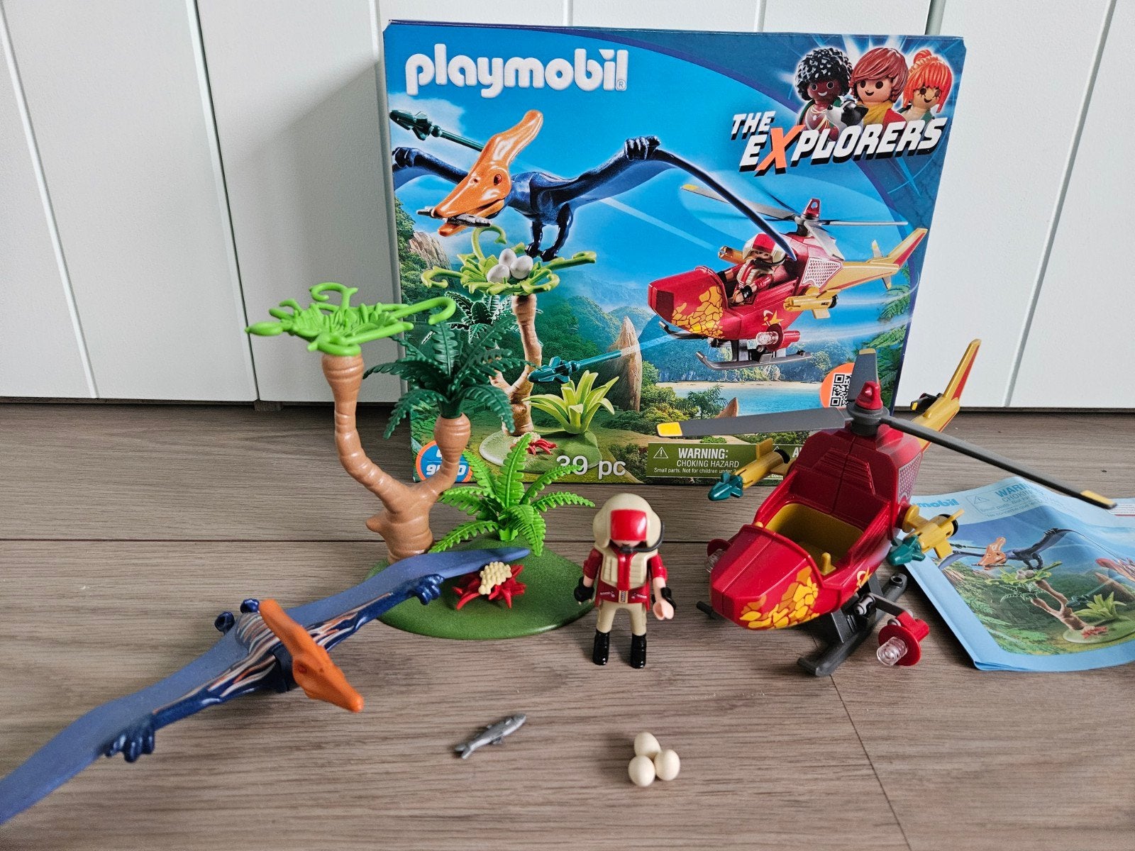 Playmobil Helikopter met Pterodactylus - 9430, Gebruikt, Complete set, Voertuig, Ophalen of Verzenden
