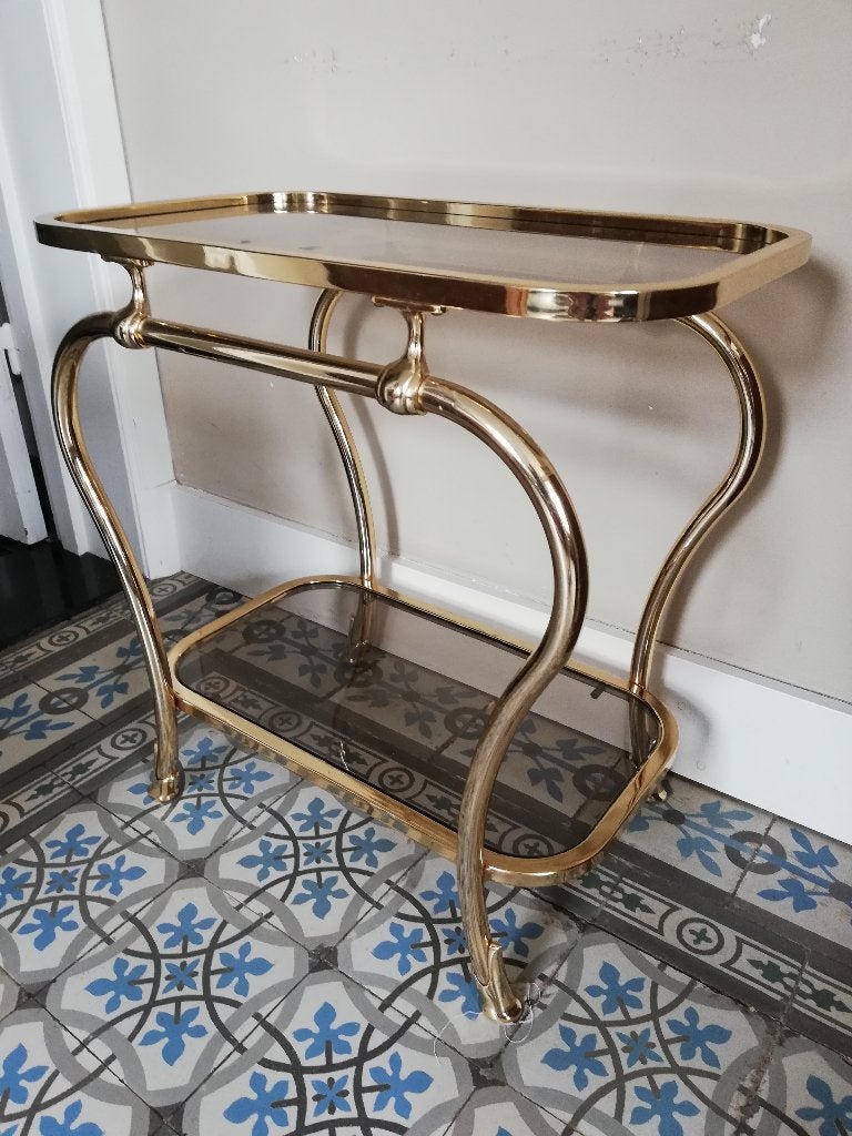 Supergaaf, zwaar uitgevoerd vintage bijzettafel, theetafel, Huis en Inrichting, Ophalen, Zo goed als nieuw