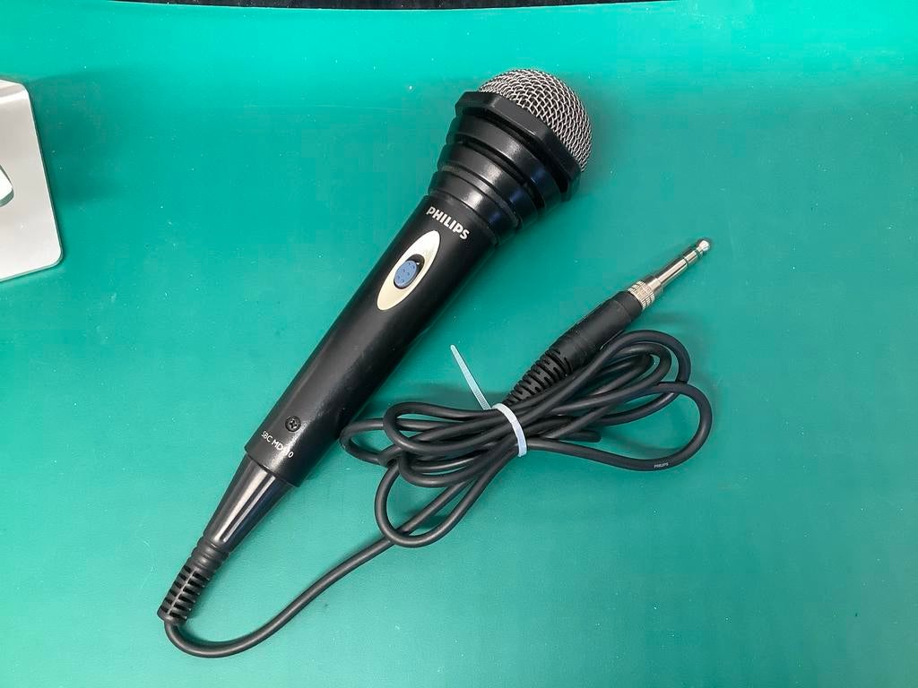 Philips SBC MD110 Microfoon met kabel en adapter, Muziek en Instrumenten, Microfoons, Gebruikt, Zangmicrofoon, Ophalen of Verzenden