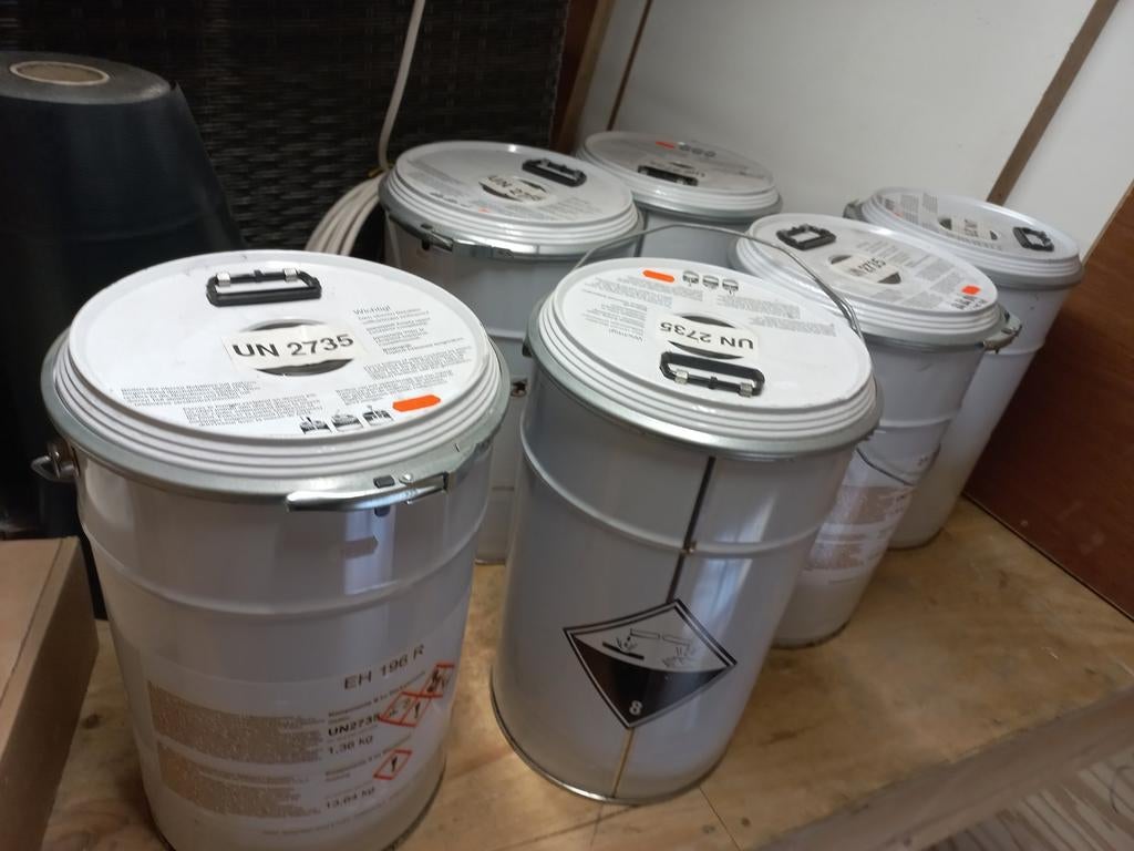 Constructieve epoxy - 6 blikken van 15 kg, Doe-het-zelf en Verbouw, Verf, Beits en Lak, Ophalen, Overige kleuren, Nieuw, Verf