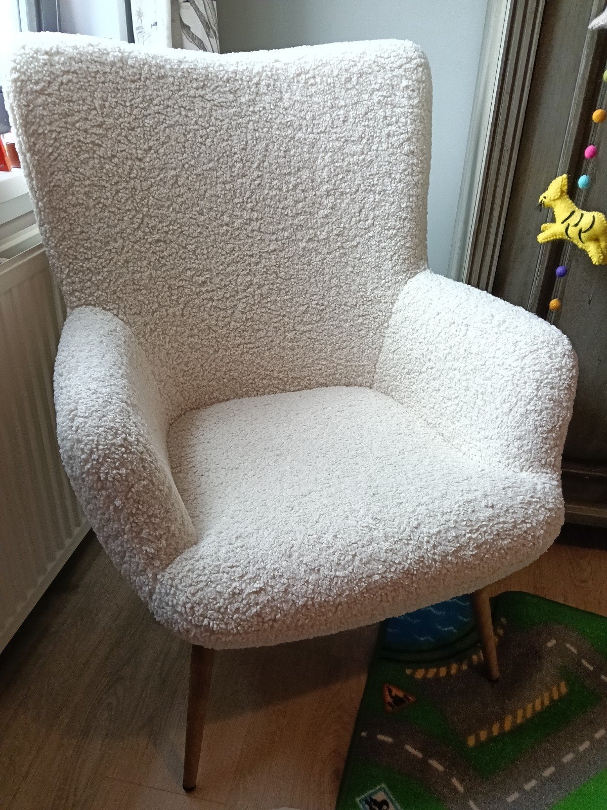 Comfortabele teddy fauteuil - Crème wit, Huis en Inrichting, Ophalen, Minder dan 75 cm, Zo goed als nieuw, 50 tot 75 cm