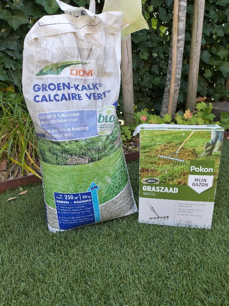 Gazonzaad en kalk, Tuin en Terras, Gras en Kunstgras, Ophalen, Zo goed als nieuw, 20 m² of meer, Gras