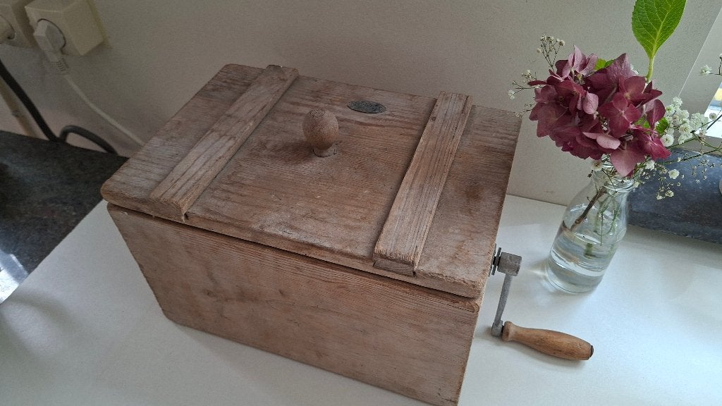 Antieke houten boterkarn – Prachtige rustieke patina, Ophalen of Verzenden