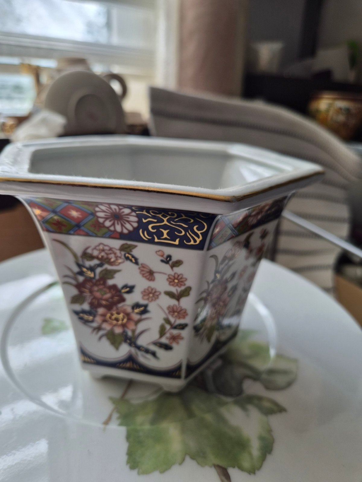 Decoratieve Japanse porseleinen plantenbak, Ophalen of Verzenden