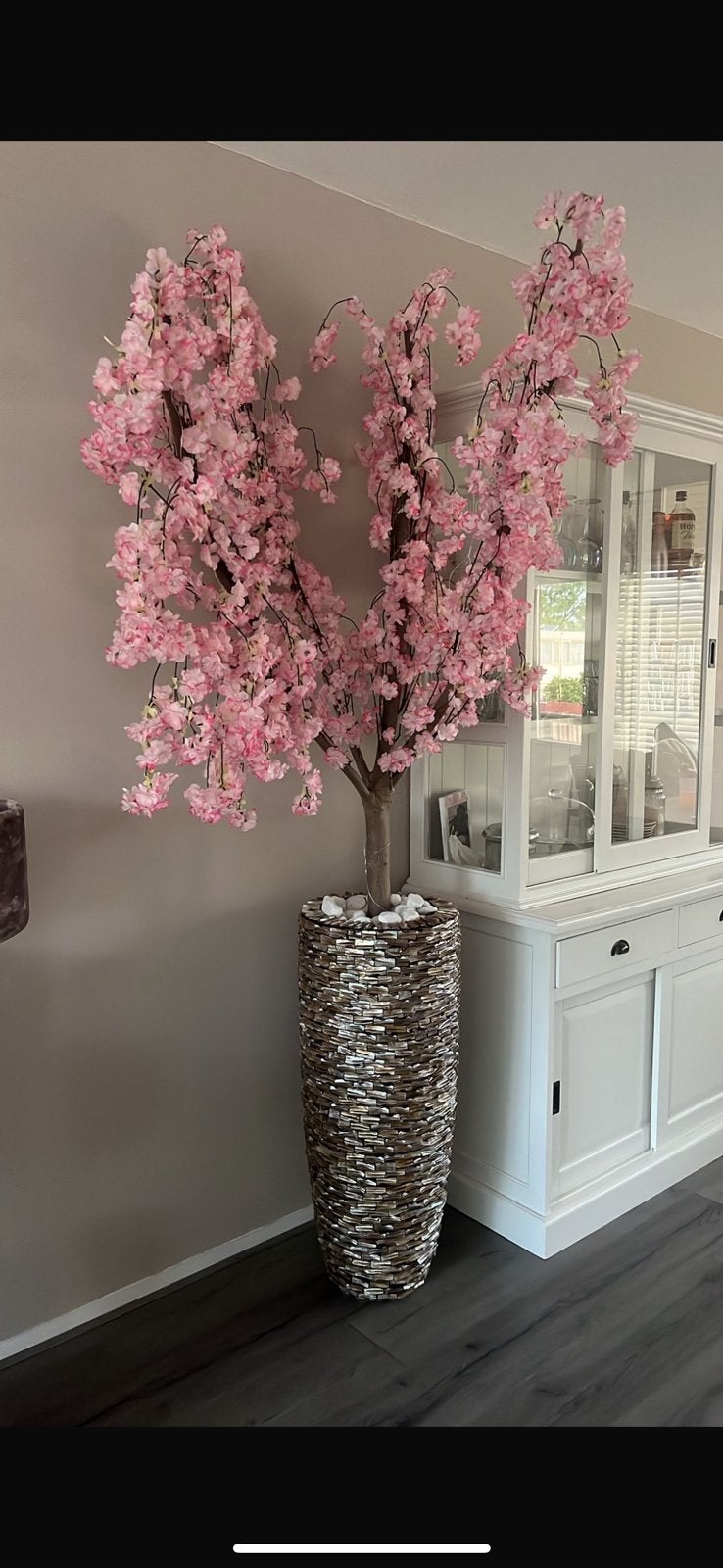 Handgemaakte Bloesemboom incl vaas, Ophalen, Nieuw, Kunstbloesem, Roze