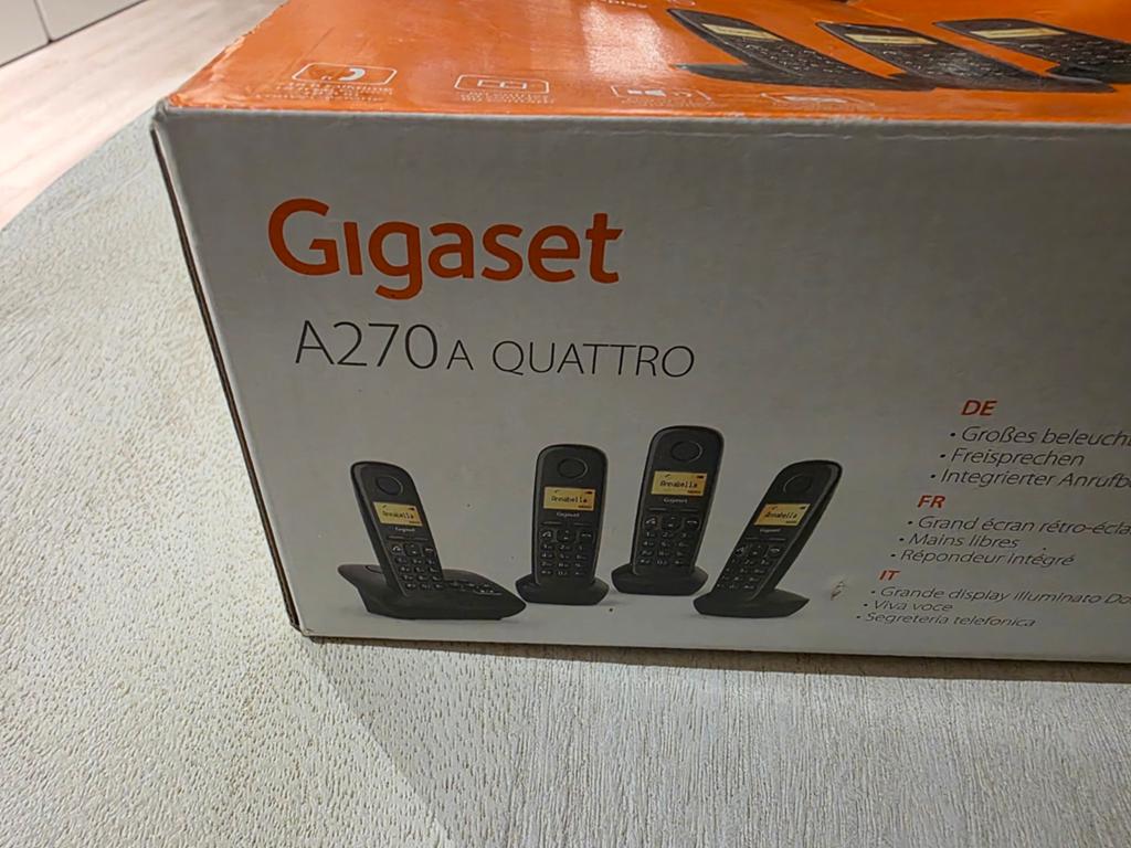 Gigaset A270A Quattro - Praktisch Nieuw Draadloze Telefoon, Ophalen of Verzenden, Zo goed als nieuw, 4 handsets of meer
