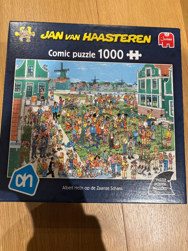 Jan van Haasteren Albert Heijn Zaanse Schans Puzzel 1000, Hobby en Vrije tijd, Denksport en Puzzels, Ophalen of Verzenden, 500 t/m 1500 stukjes