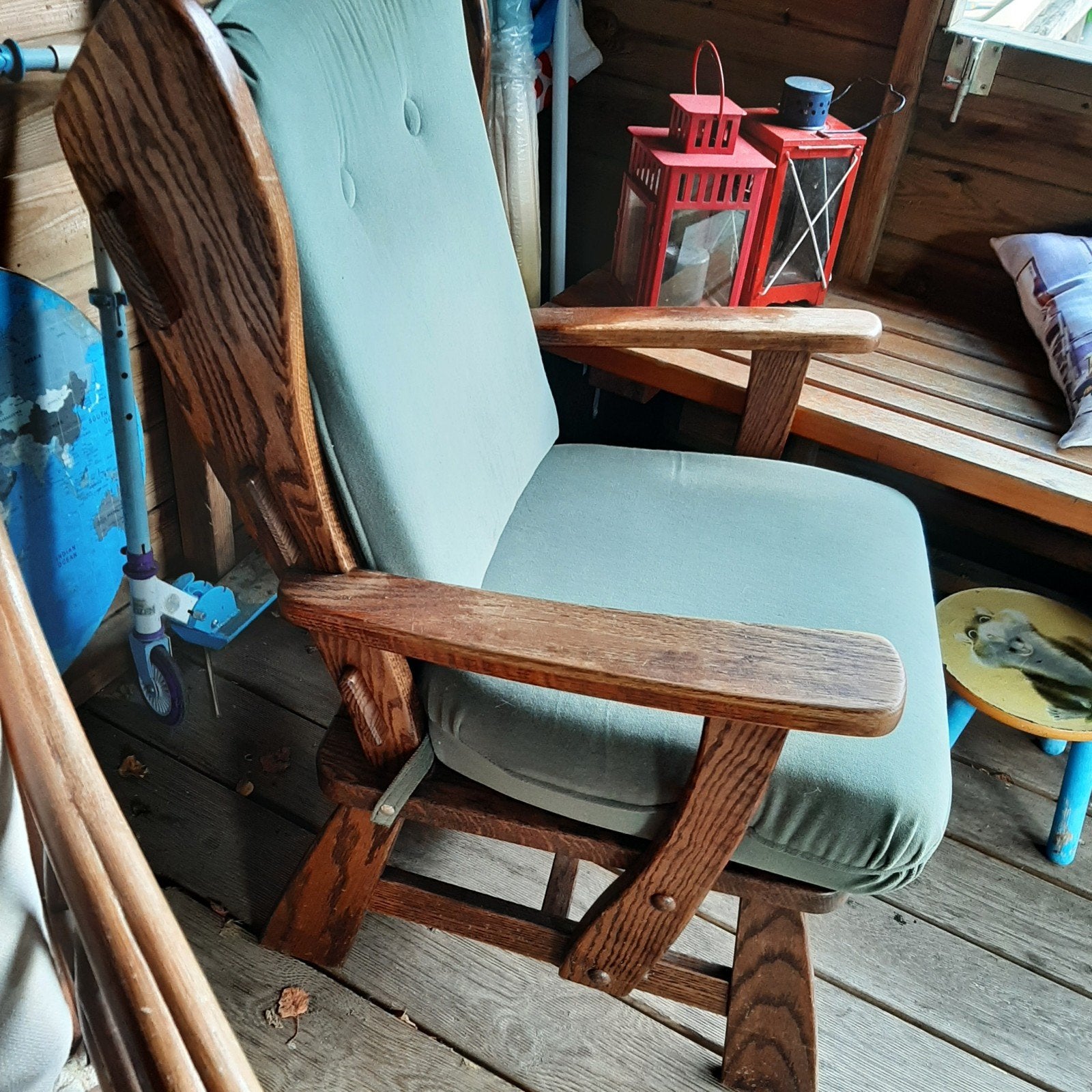 retro eiken fauteuil stoeltje, Ophalen, Gebruikt, Minder dan 75 cm, Retro