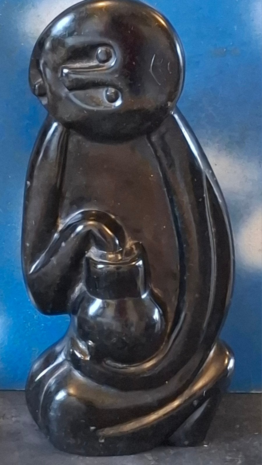 Geabstraheerde sculptuur.  Marmer.  Afrika.  27 cm., Antiek en Kunst, Kunst | Niet-Westerse kunst, Ophalen, Afrika, Beeld, Zwart