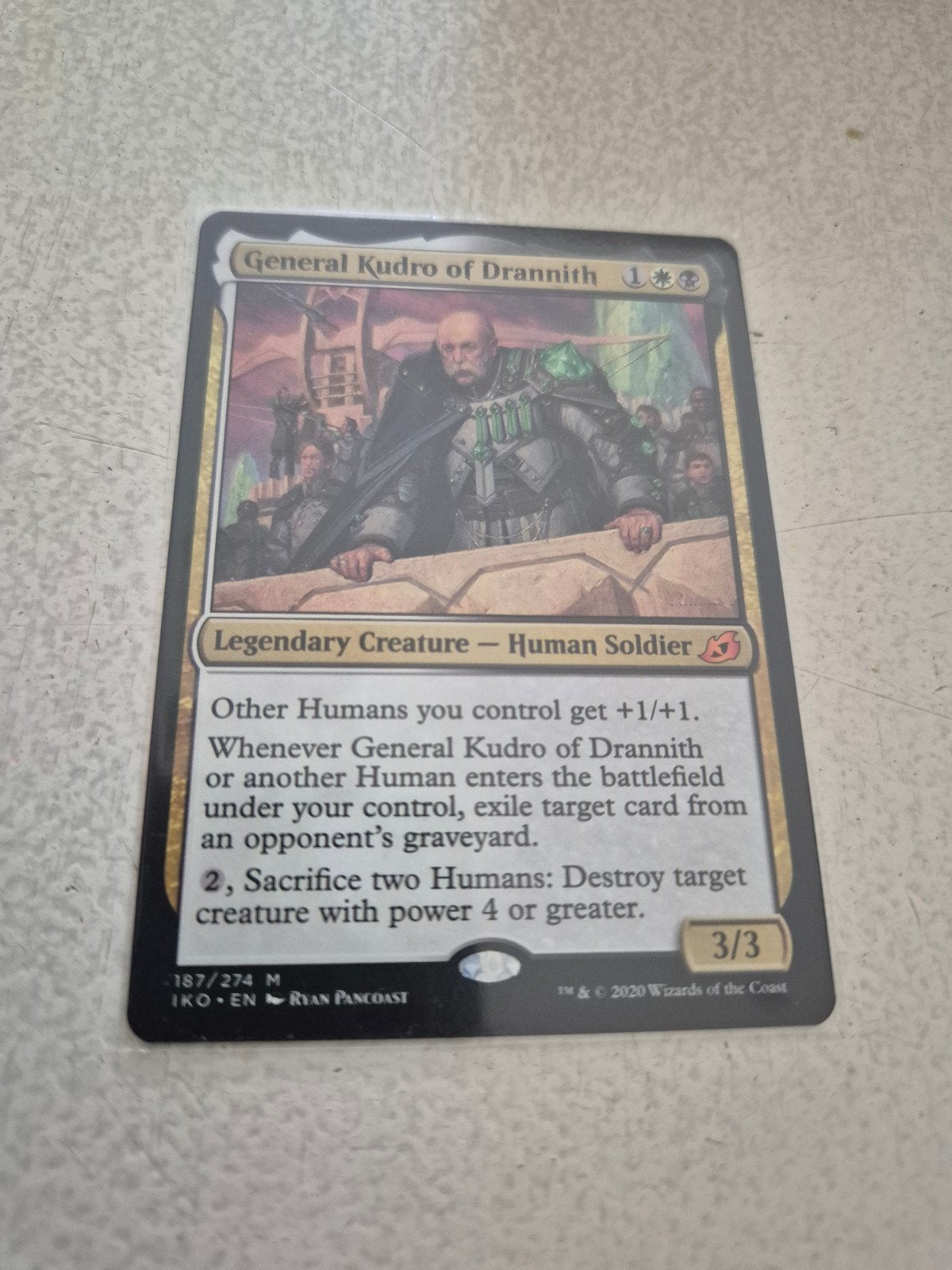 MTG General Kudro of Drannith - Ikoria: Lair of Behemoths, Ophalen of Verzenden, Zo goed als nieuw, Losse kaart